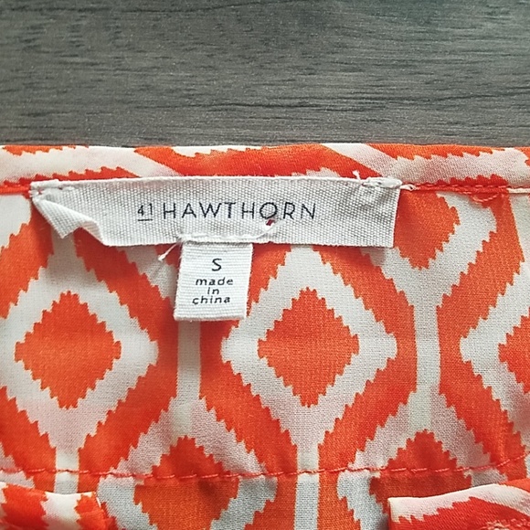 41 Hawthorn orange pattern blouse - Picture 2 of 7